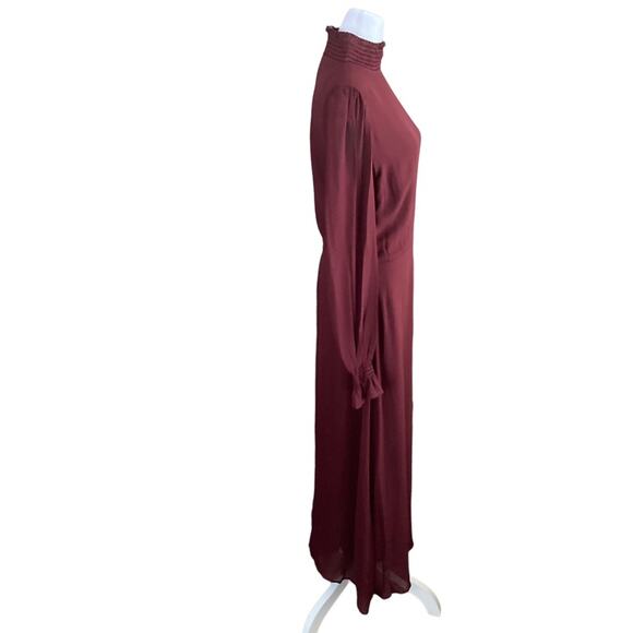 Reformation Plum Stevi Slit-leg Crepe Midi Dress in Claret Size 0 - Picture 5 of 14